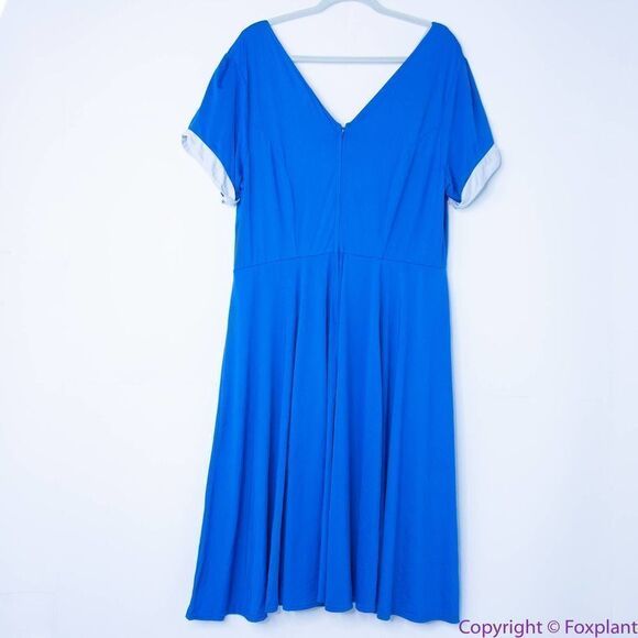 Unique Vintage Gwynnie Bee Contrast Trim Blue Dress, 2X - Picture 7 of 16